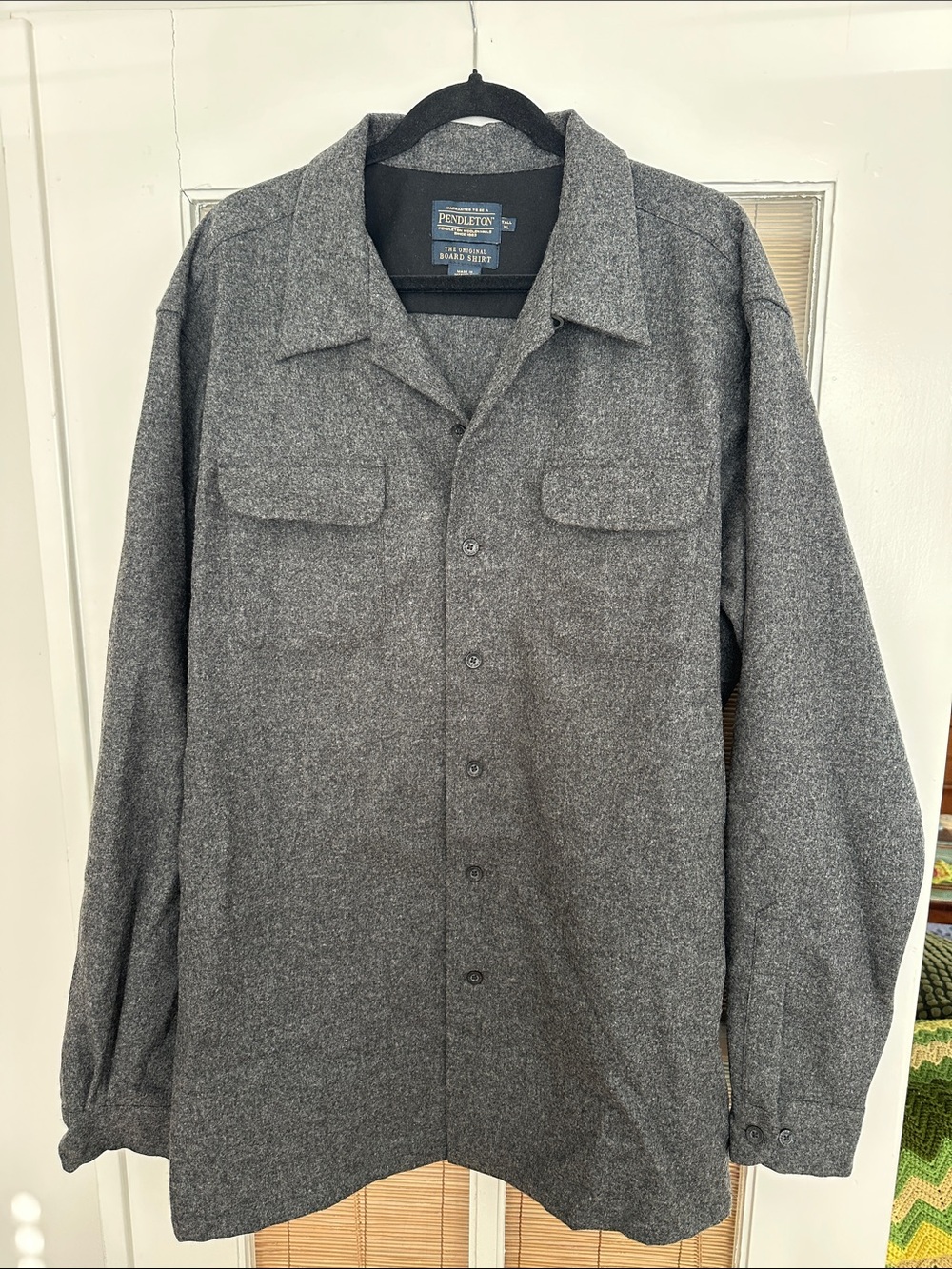 Pendleton Gray Wool Shirt XL TALL